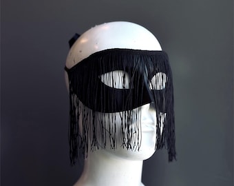 Cowboy Fringe Mask - Western Fringe Mask Rave Wear Festival Accessory