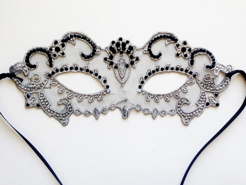 Sexy Lace mask for women with studded crystals masquerade mask image 5