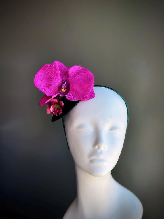 Simple Flower Fascinator Orchid Fascinator Hat Fuchsia Tea 