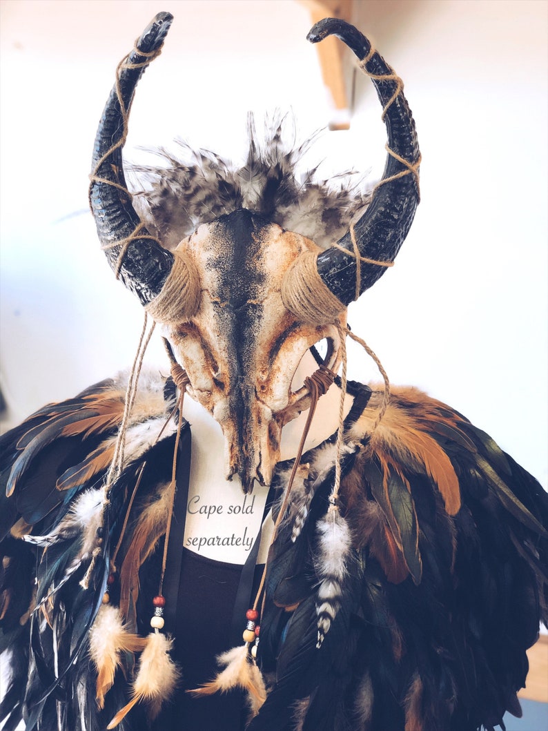 Samhain Witch Headdress, Gaelic Festival Skull Crown, Druid Headdress