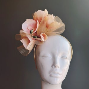 Fascinator Hat Magnolia Headband for Women, Tea Party Hat, Flower Headpiece Accessory image 7