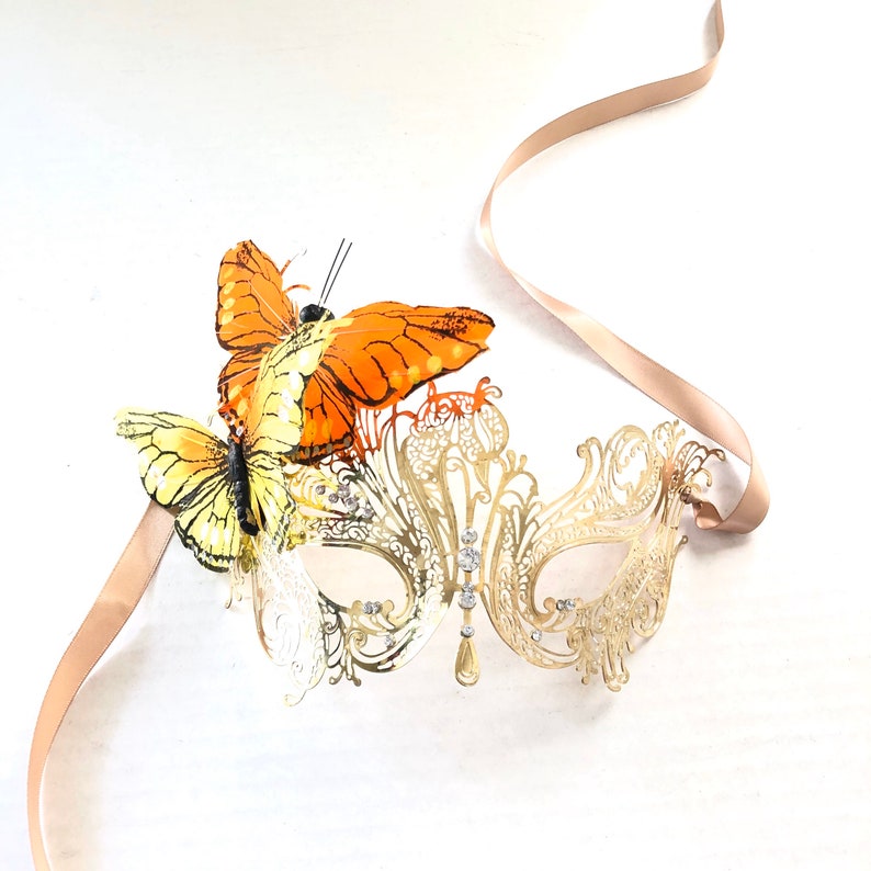 Gold Womens Masquerade Masks Butterfly Mask Masquerade Mask Etsy