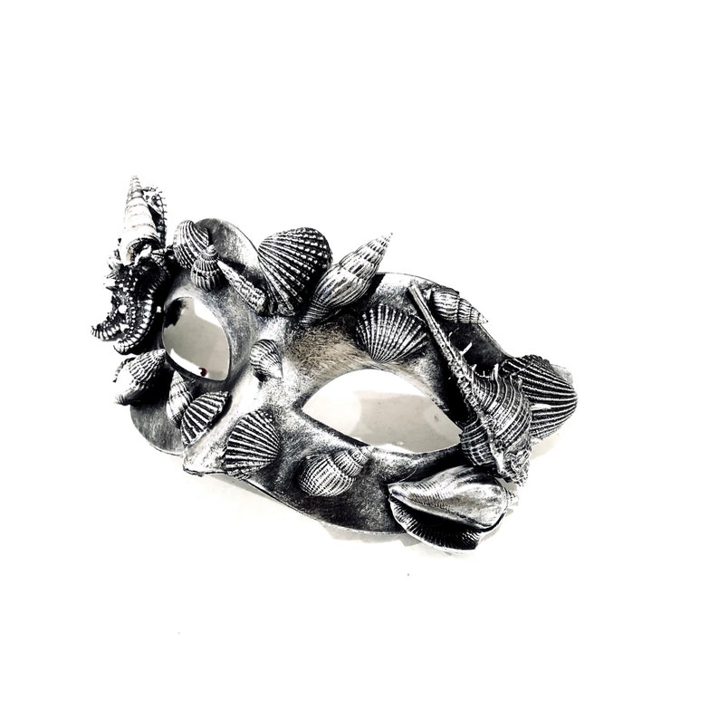 Sea Pattern Design Mask Masquerade Masks Ocean Sea Shells Masks Under the Sea King Triton Mask ...