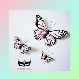 Pastel Feather Butterflies for DIY Crafts, Artificial Butterflies, 3 Sizes Variety of Colors, Arts and Craft, DIY Project, DIY Accessory