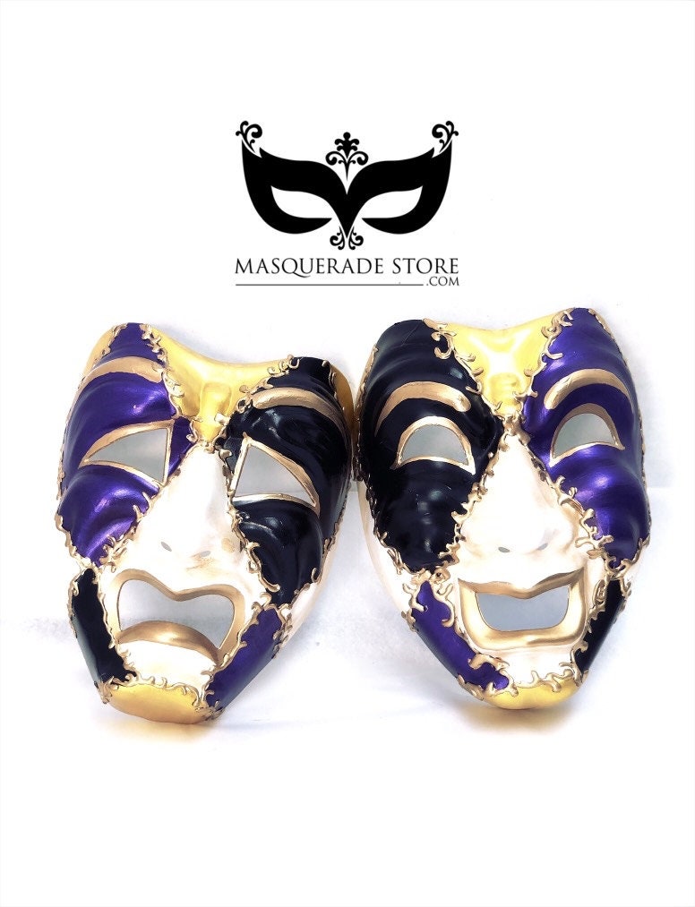 ベネチアン フルフェイス コメディ＆悲劇劇場仮面舞踏会マスク - Etsy 日本