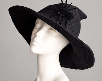 Witch Hat with Removable Clips, Wide Brim Adult Halloween Costume