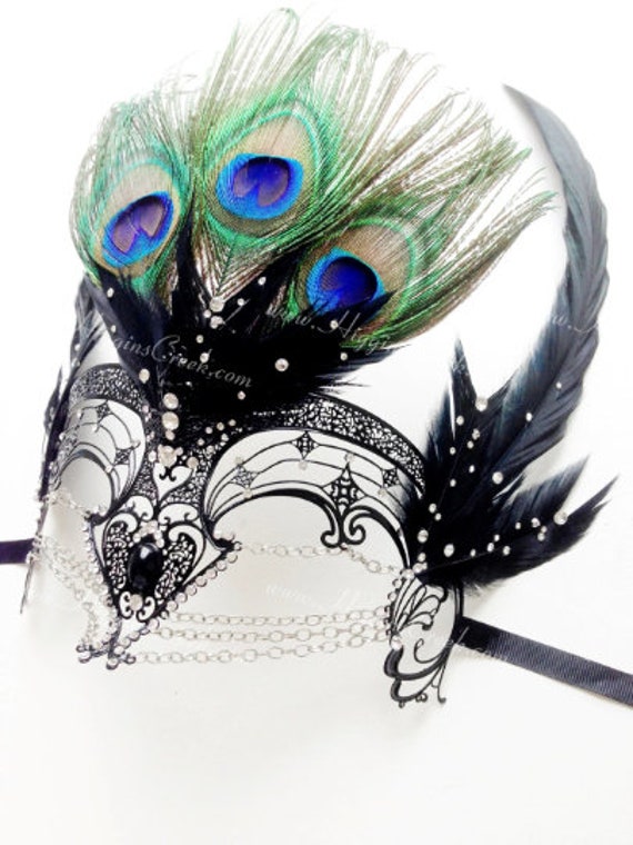 Maschera Veneziana In Metallo Filigrana - Nero, Unisex, Per Martedì Grasso E Halloween