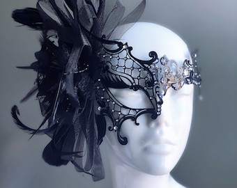 Popular Black feathers Masquerade Mask for women