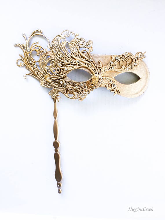Silver Goddess Luxury Masquerade Mask With Handheld Stick