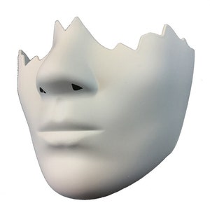 DIY MASK - Cracked Face / Half Face, Blank masks for do it yourself projects, Adult white plain masks