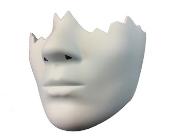 DIY MASK - Cracked Face / Half Face, Blank masks for do it yourself projects, Adult white plain masks