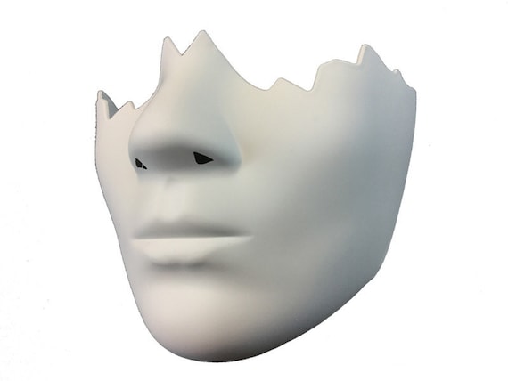 DIY MASK Cracked Face / Half Face, Blank Masks for Do It Yourself Projects,  Adult White Plain Masks 