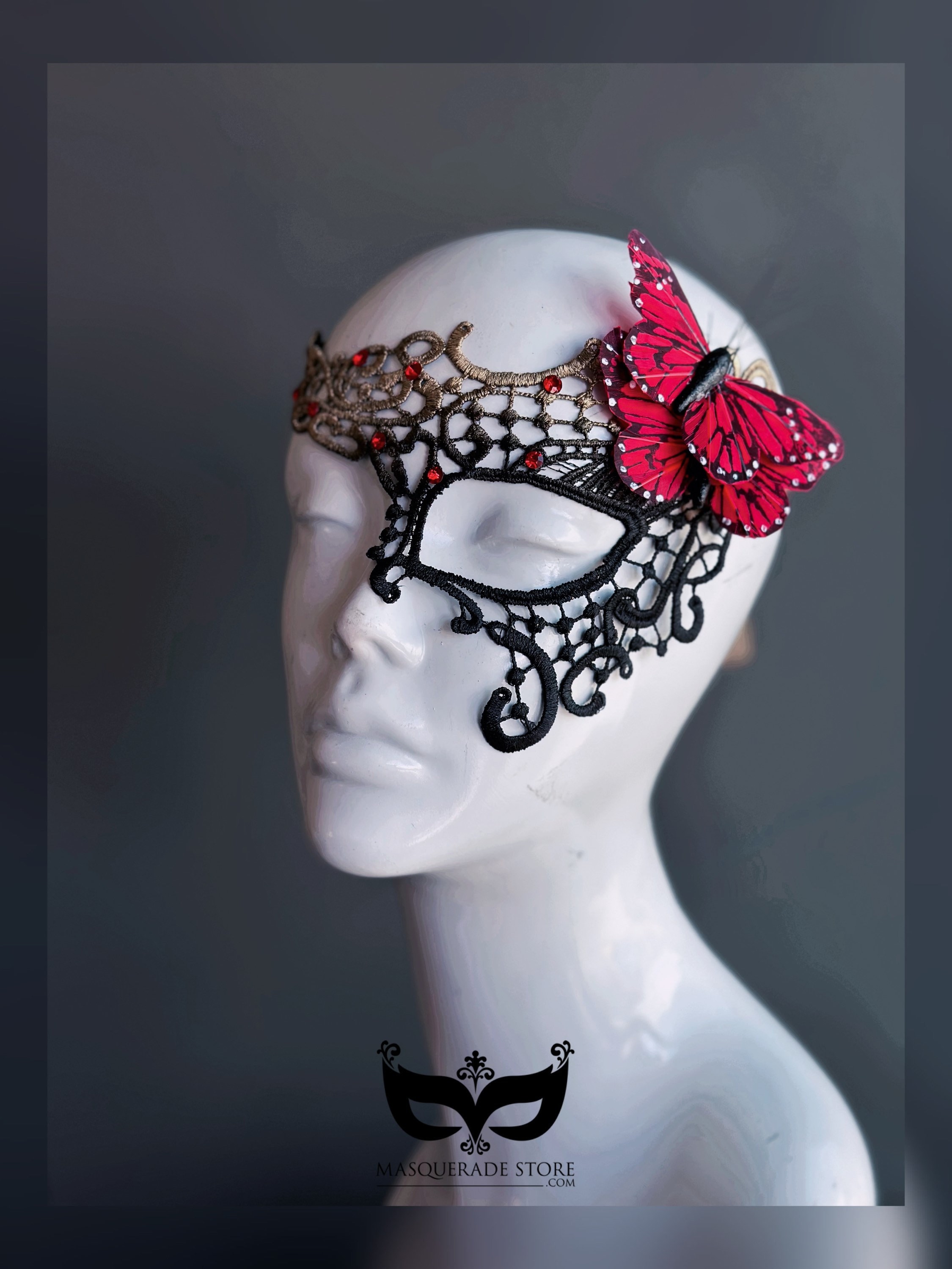 Red Masquerade Mask Women Lace Mask, Masquerade Party Mask, Masquerade ...
