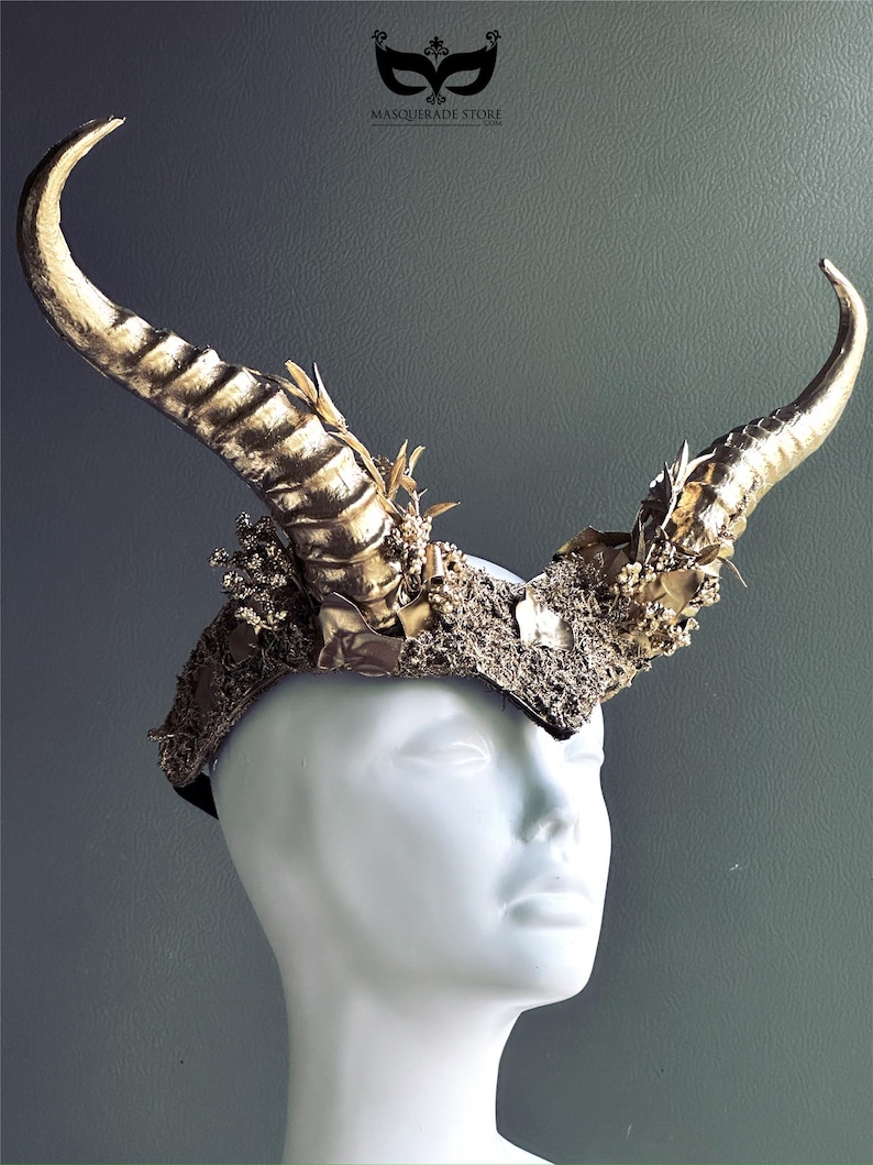 Gold Animal Horn Headpiece, Horn Headband, Woodland Creature, Forest Animal Horns, Photoshoot Prop, Animal Costume, image 4