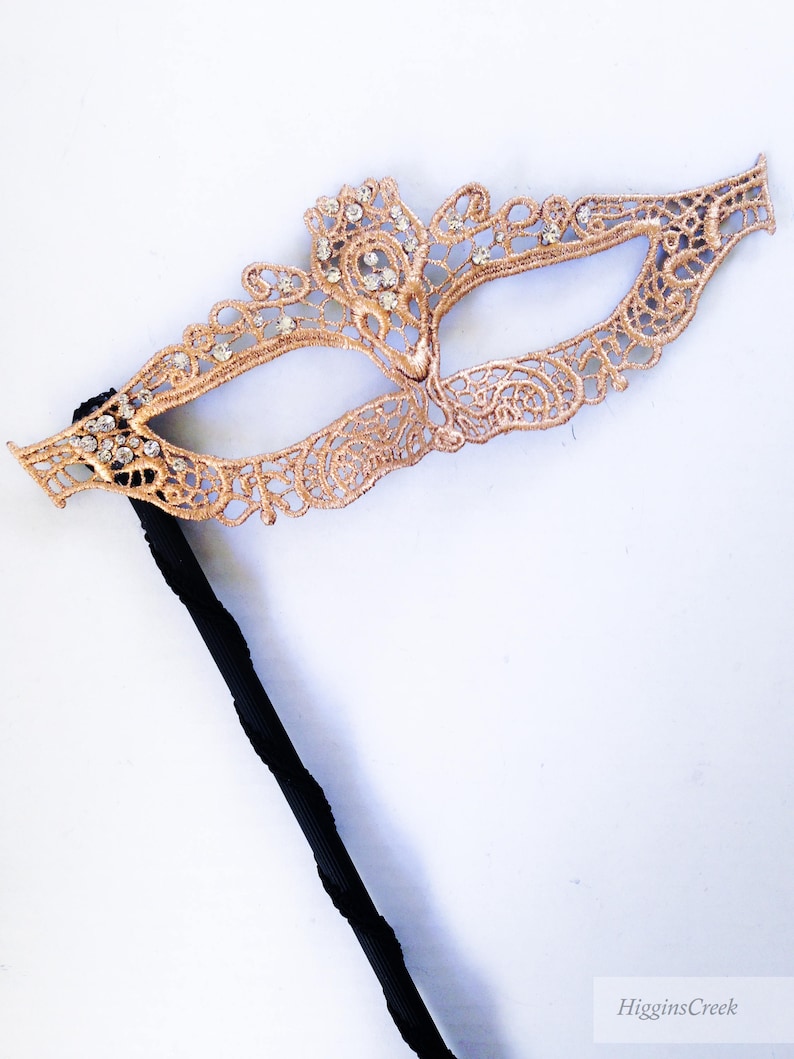 Women Masquerade Mask Gold Mask on Stick Womens Lace Mask on Etsy
