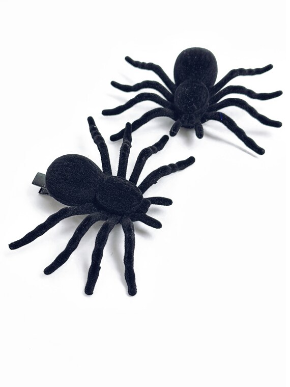 Halloween-Spinnen Haarspangen – 2 Stück, Niedlich, Für Frauen & Mädchen, Party & Cosplay, Schwarz/orange/lila