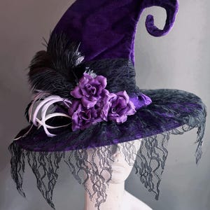 Witch Costume Witches Hat Pointy Witch Hat Purple Halloween Witch Cosplay Hat