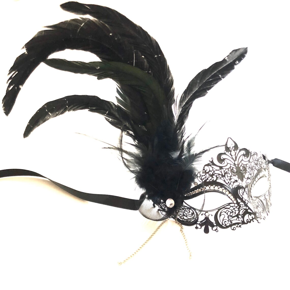 Le Masque Et La Plume Decision To Leave Femme noire de masque de mascarade de plume masque noir de | Etsy