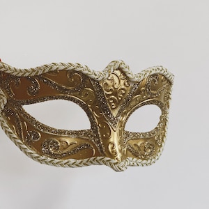 Elegant Gold Masquerade Mask Womens Wedding Masquerade Mask gold glitter venetian masks gold masks Gold Prom Mask Masked ball party Mask