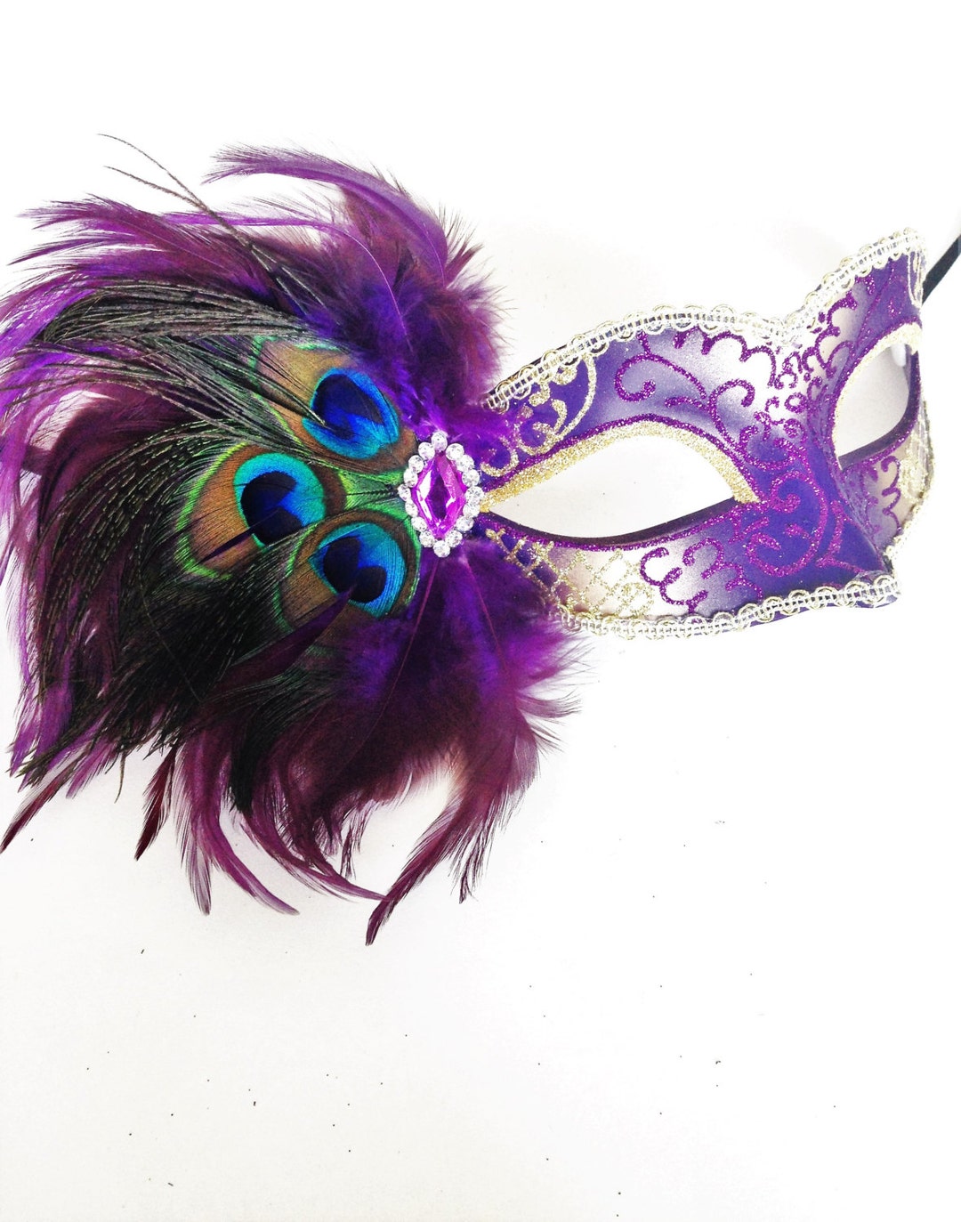 Gorgeous Purple Accent With Rhinestone Princess Masquerade - Etsy