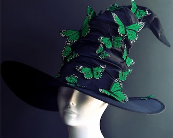 Green Butterfly Witch Hat - Halloween Costume Hat