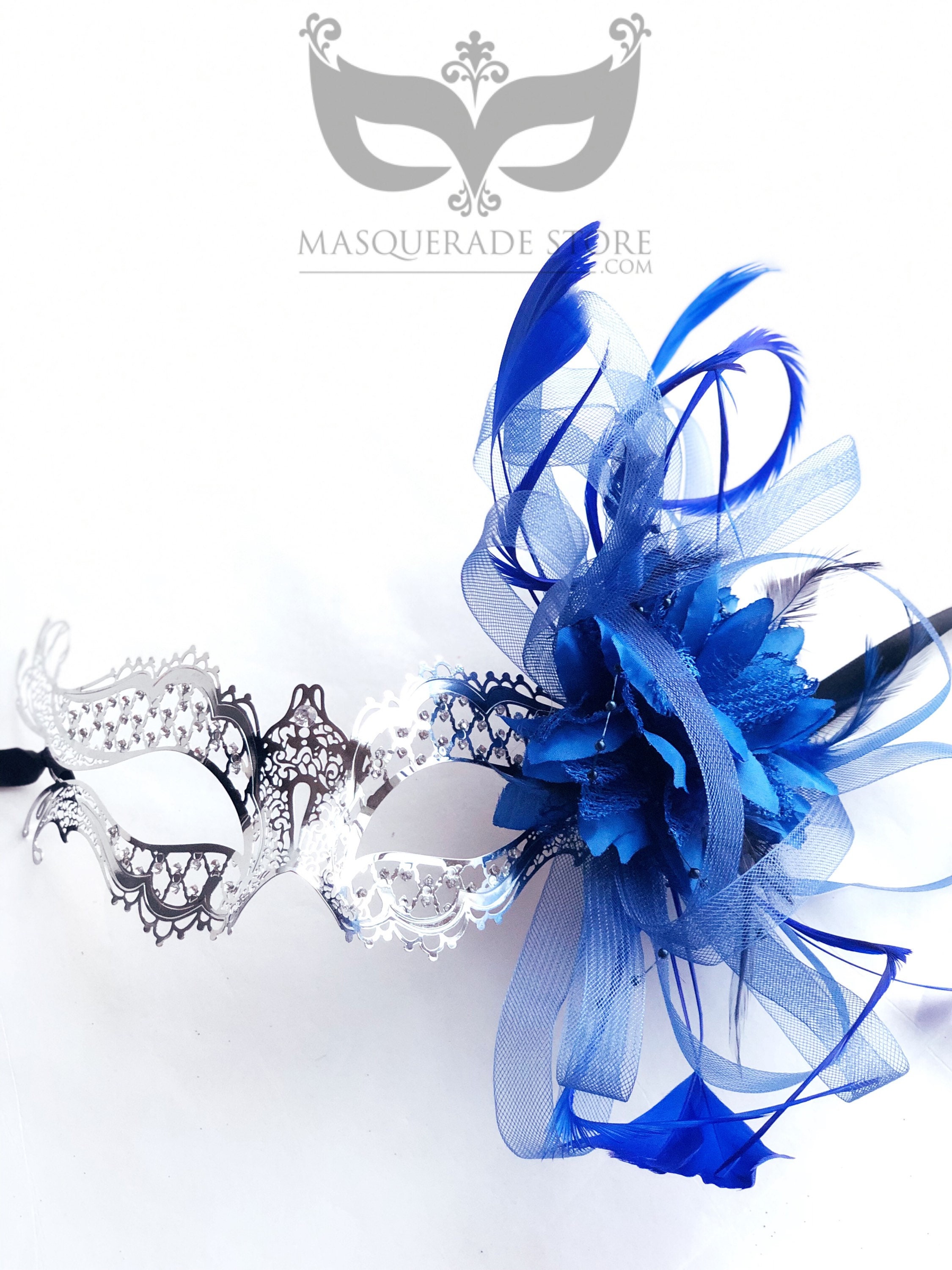 Royal Blue Lace Mask Butterfly Theme Masquerade Mask Women - Etsy