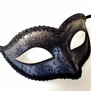 Venetian Black Gold Glitter Elegant Masquerade Halloween Costume Prom Mask Mardi Gras Masks