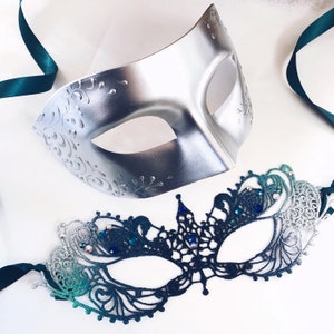 Masked Ball Mask Silver Mask Party Mask Masquerade Masked Ball Masquerade Mask Couples Mask