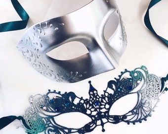 Masked Ball Mask Silver Mask Party Mask Masquerade Masked Ball Masquerade Mask Couples Mask