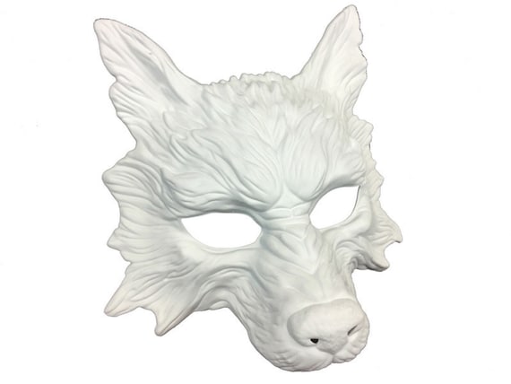 DIY White Wolf Masquerade mask base Easy to paint | Etsy