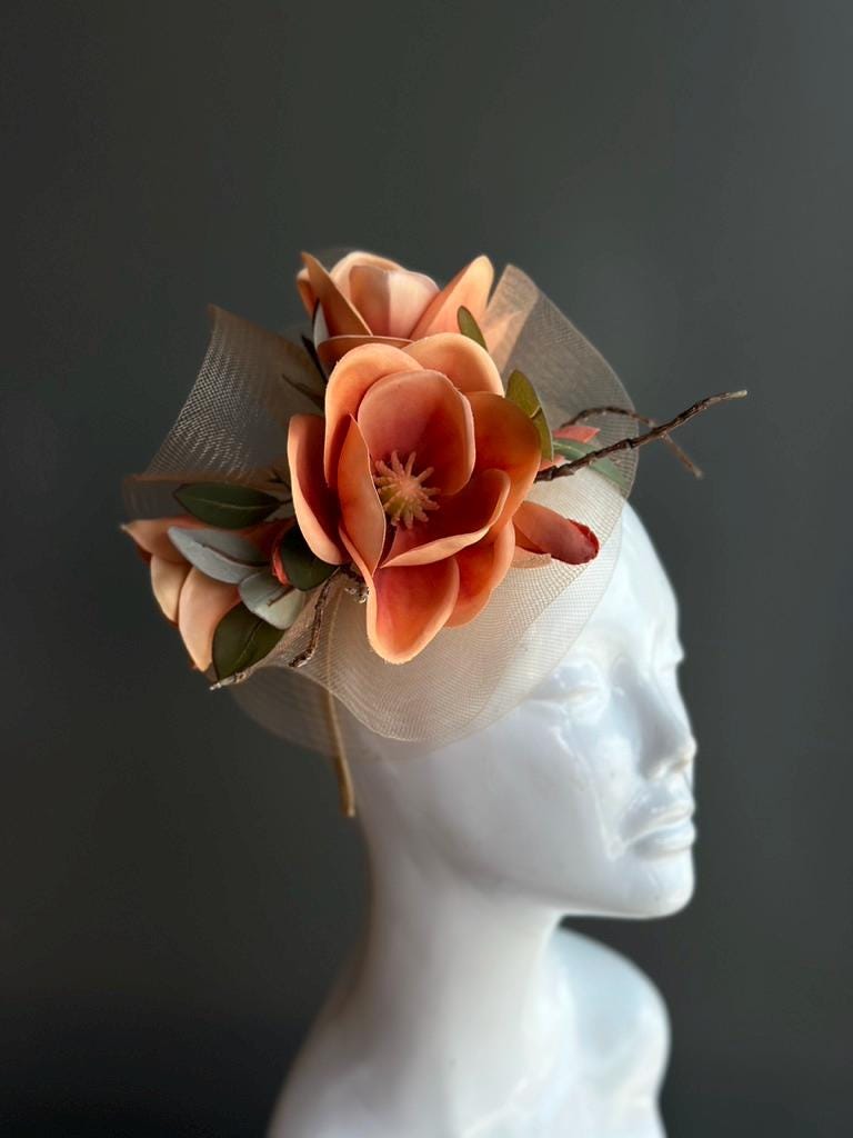 Burnt Orange Fascinator - Etsy display picture 1