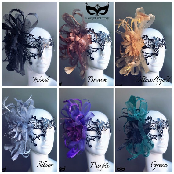 Womens Black Velvet Flower Mask Eye Masks Female Halloween Costume Womens Black Velvet Flower Mask Eye Masks Female Halloween Costume