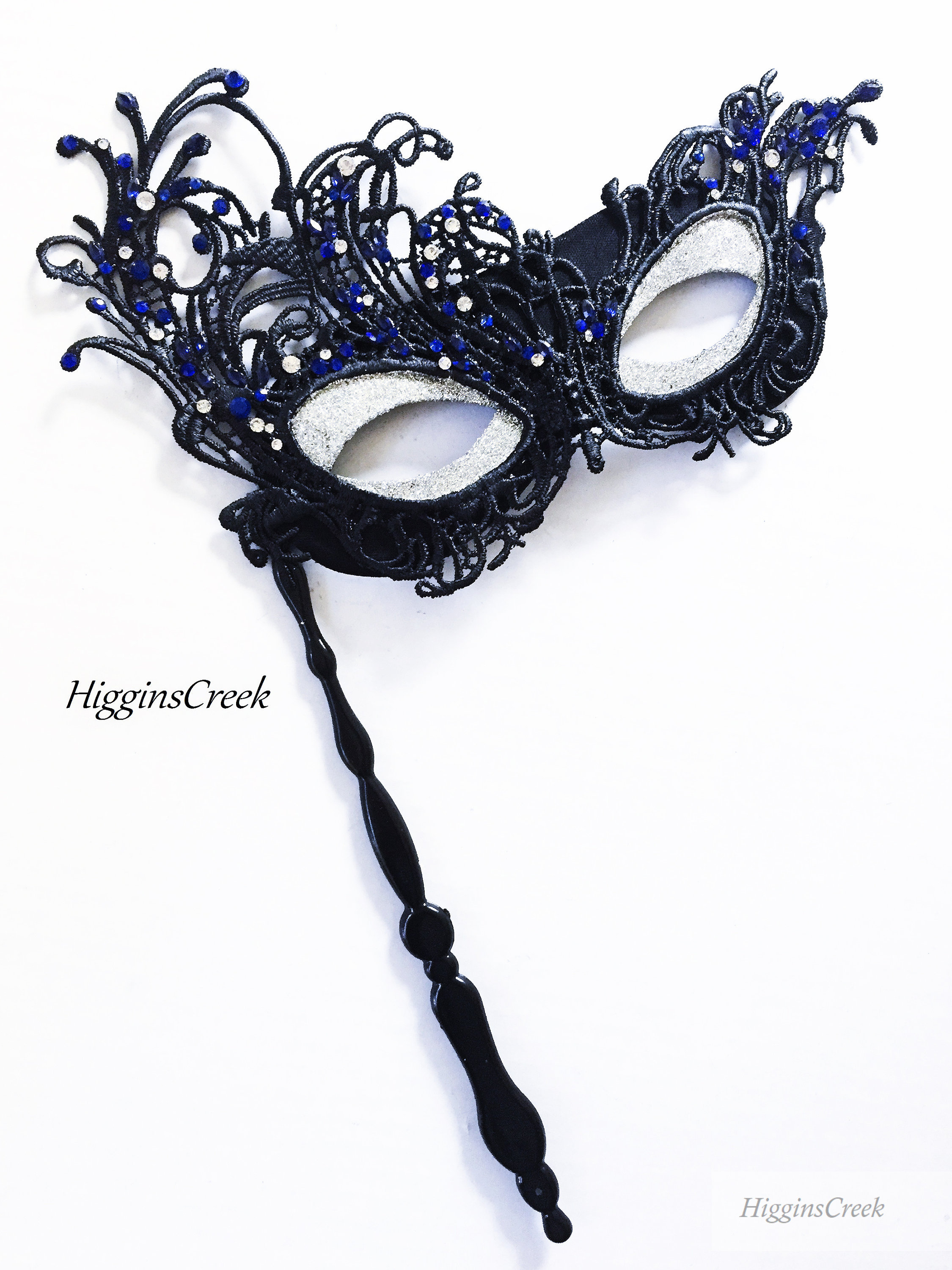 White Hand-Held Masquerade Mask White Hand-Held Masquerade Mask