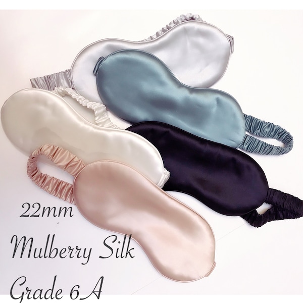 100% Mulberry 22 Momme Silk Eye Sleeping Mask grade 6A Long Fibre Silk Sleeping Mask