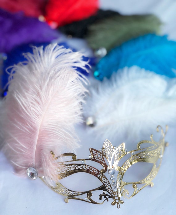 Gold Masquerade Mask Gold Masquerade Masks Women Feather - Etsy