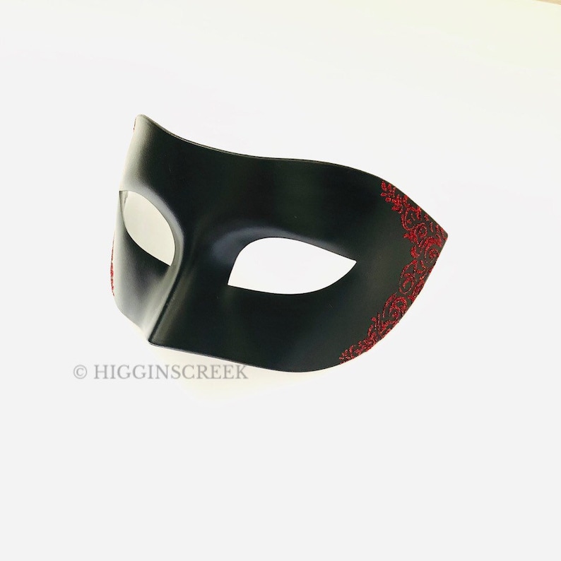 Mens Masquerade Mask Red Black Mens Masquerade Mask Red Mens Etsy