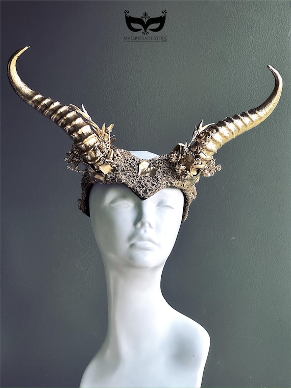 Gold Animal Horn Headpiece, Horn Headband, Woodland Creature, Forest Animal Horns, Photoshoot Prop, Animal Costume,