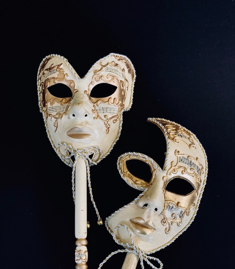 Masquerade Mask Couples Full Face Covered Masks Etsy