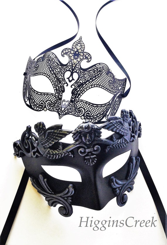 Roman Greek WARRIOR Emperor Venetian Masquerade Ball Party Mask Men Black Silver