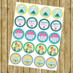 Frozen Fever Elsa themed Cupcake Toppers / Party Tags INSTANT DOWNLOAD Printable