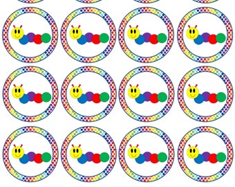 Baby Einstein Caterpillar Cupcake Toppers / Party Tags INSTANT DOWNLOAD Printable