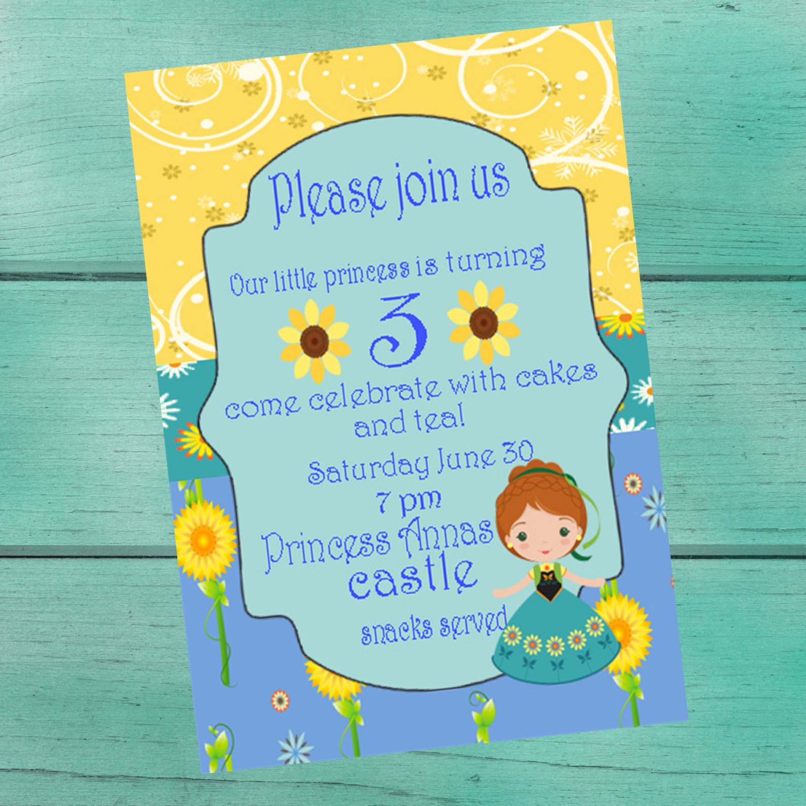 Frozen Fever Themed Customized Digital Invitation With or Without Child