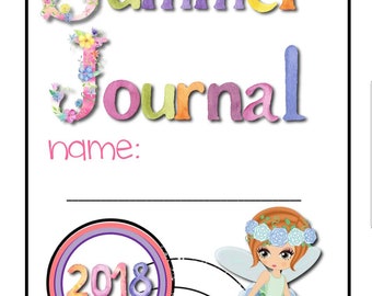 Flowers, fairies and unicorns Vacation Journal/Children&#39;s Summer Journal/ summer passport/ kids summer vacation journal- digital download