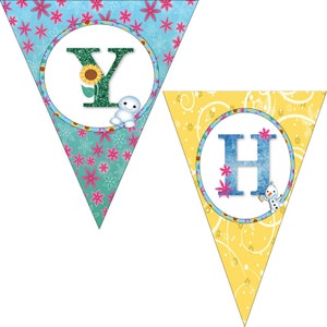 Frozen Fever Happy Birthday Party Banner INSTANT Digital Download image 3