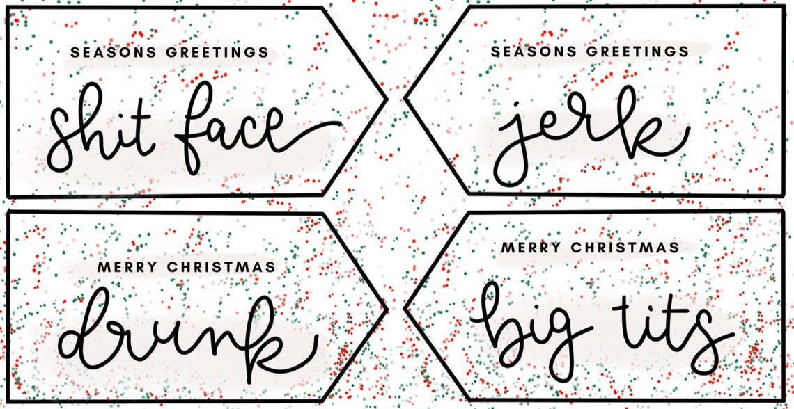 PRINTABLE Rude Cheeky Christmas Labels Xmas Tags | Etsy