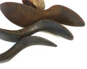 3 Victorian cast iron shoe lasts antiqure clobber shoemaking boot country clothing accessories door stop crafts home decor anvil form