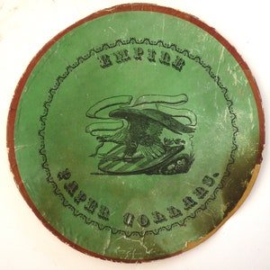 Antique Empire Paper shirt collar box top label eagle country store collectible Americana vanity clothing