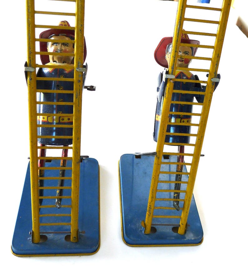 Pair Marx Firefighter Tin Wind up Toys Antique Vintage 1930 Etsy