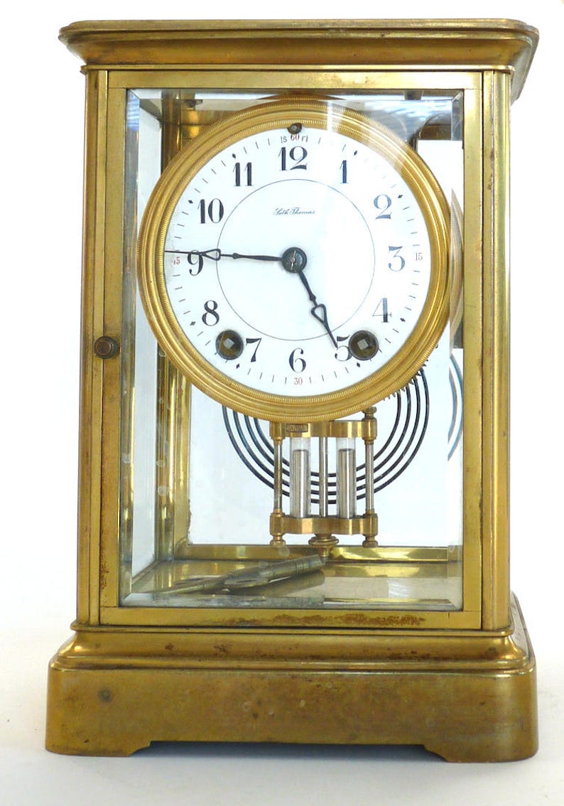 Seth Thomas brass mantle vintage clock Empire pendulum mantel Etsy