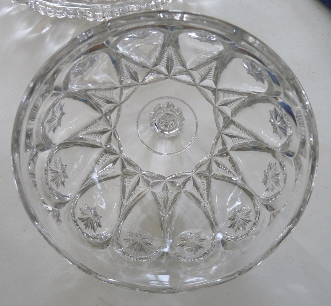 Fostoria Glass Louise Antique Vintage Butter Dish Dome Clear Etsy